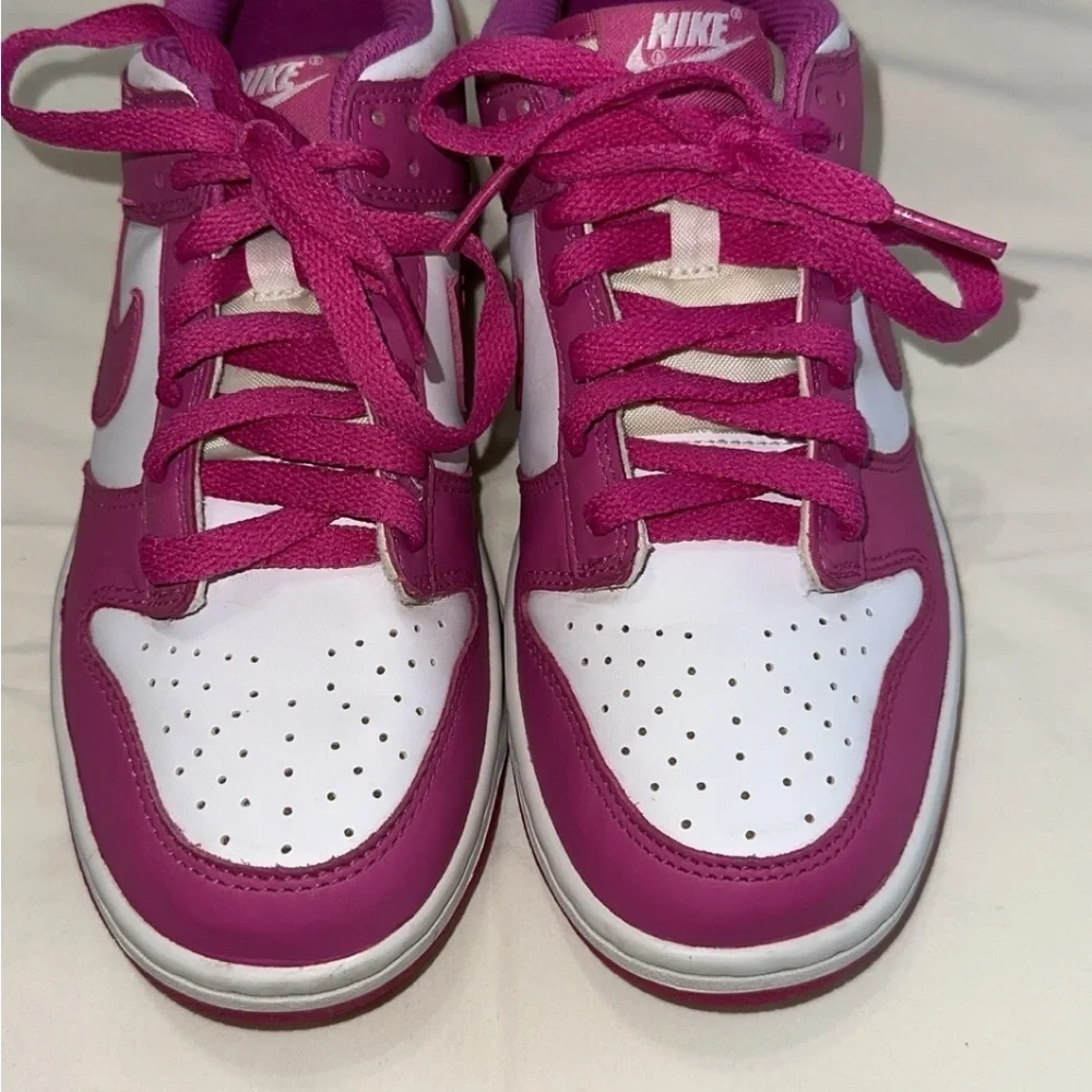 Nike Dunk Low Active Fuchsia Pink White Shoes - Picture 4 of 5